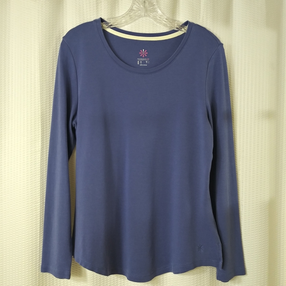Issac Mizrahi longsleeve blue cotton Tee